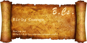 Birly Csenge névjegykártya